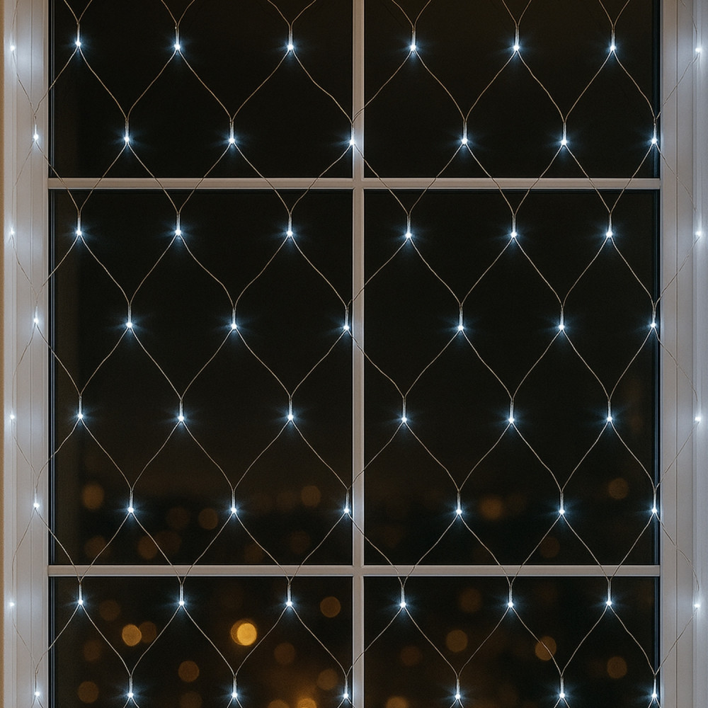 Гирлянда светодиодная  3х2 м 320 led сетка желтая  XHP-1139 Fex