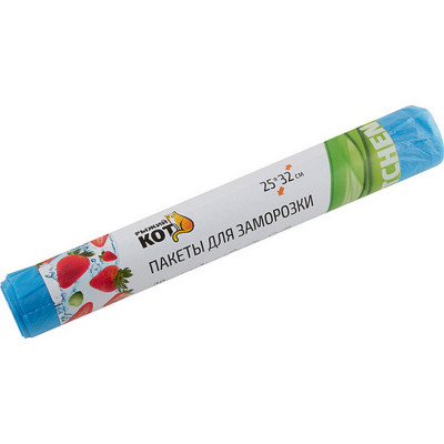 Пакет фасовочный ПНД 25*32 см для заморозки 30 шт в рулоне Рыжий кот