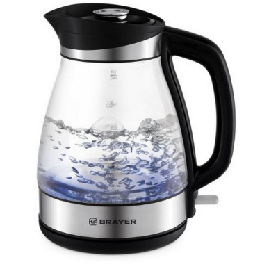 Чайник стеклянный электрический 1,7 л 2,2 кВт подсветка черный BR1048 Brayer