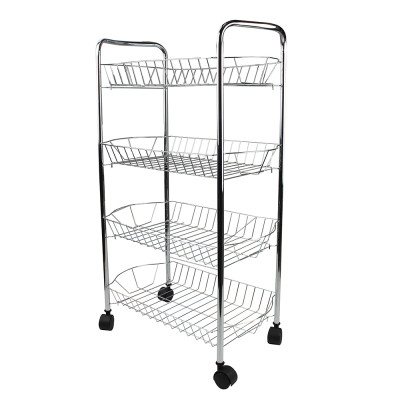 Этажерка металлическая 4-х ярусная 41х30х74 см на колесах стальной Baizheng Этажерка металлическая 4-х ярусная 41х30х74 см на колесах стальной Baizheng