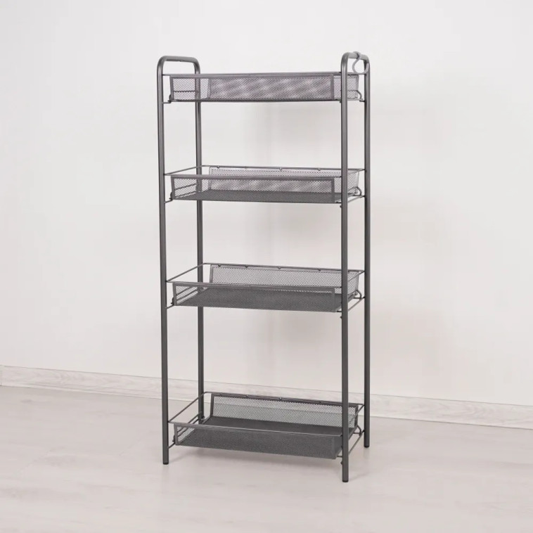 Этажерка металлическая 4-х ярусная 44х25х96 см графит Ладья 24 ЗМИ