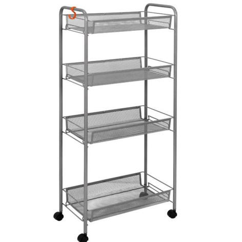 Этажерка металлическая 4-х ярусная 44х25х100 см графит Ладья 24 К ЗМИ