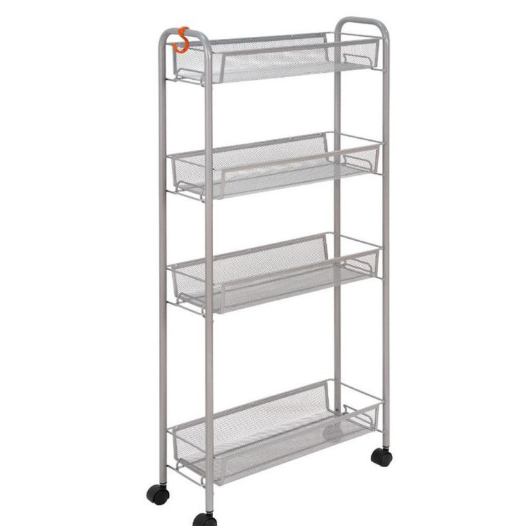 Этажерка металлическая 4-х ярусная 48х18х98,5 см графит Ладья 14 К ЗМИ