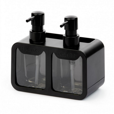 Дозатор пластиковый для жидкого мыла 500 мл 95х95х170 мм бежев Вязаное плетение Альтернатива