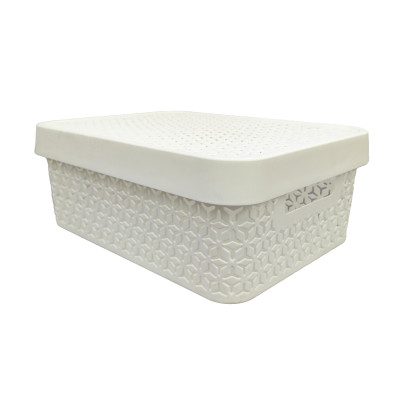 Корзина пластиковая 11 л 370*280*140 ммс крышкой белый Элемент Альтернатива