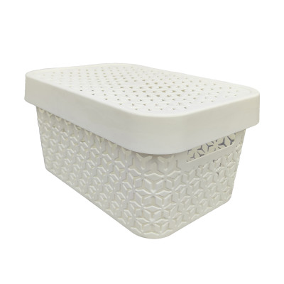 Корзина пластиковая 5 л 270*185*135 мм с крышкой белый Элемент Альтернатива