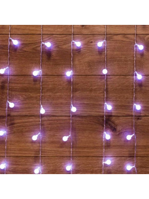 Гирлянда светодиодная  1,5*1,5 м 144 led 230 В 8 реж дождь шарики белый