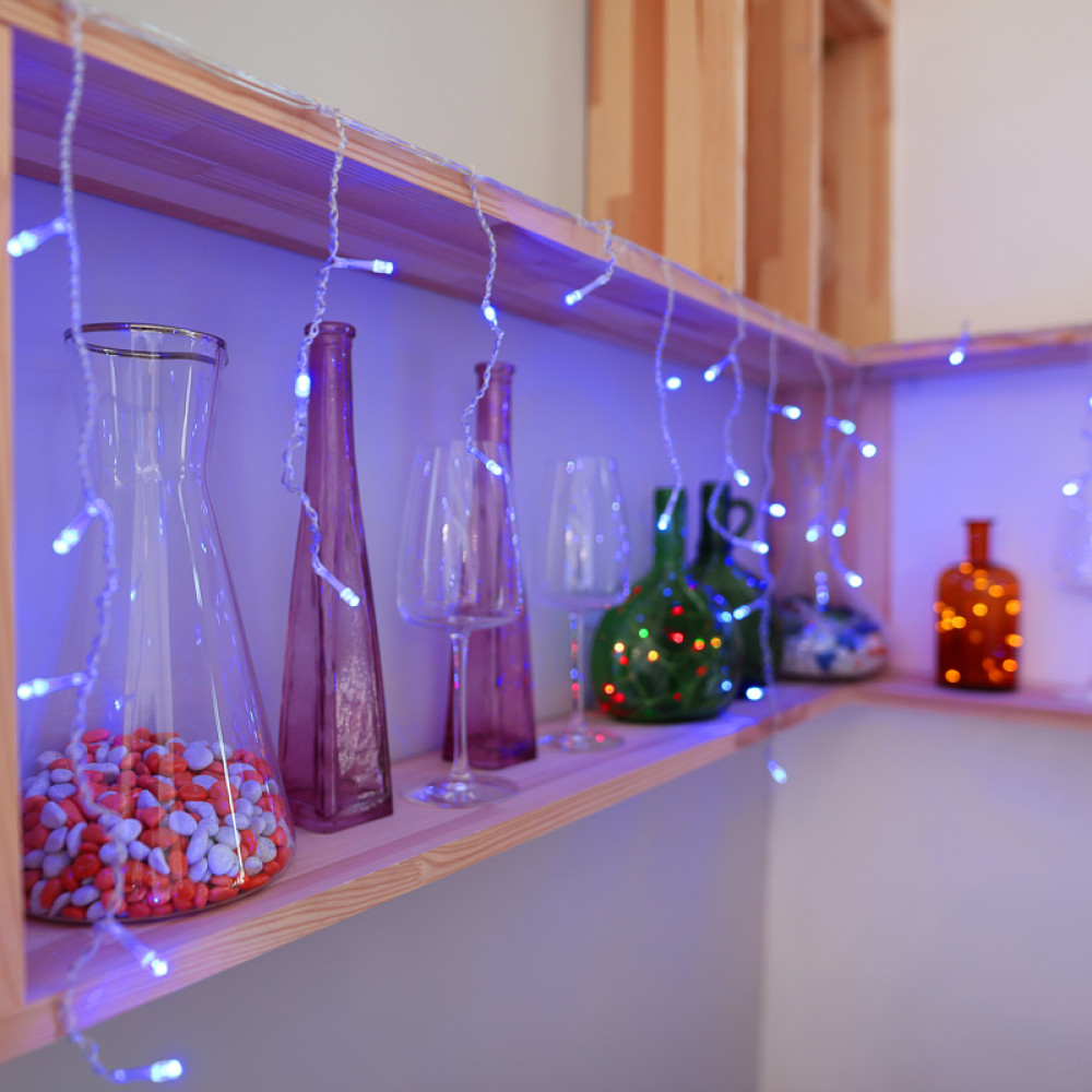 Гирлянда светодиодная  1,8*0,5 м 48 led 220 В бахрома айсилк синий Neon-night