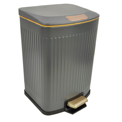 Ведро нержавеющая сталь для мусора 12 л круглое с педалью грецкий орех Baizheng Ведро нержавеющая сталь для мусора 12 л круглое с педалью грецкий орех Baizheng