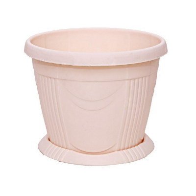 Кашпо пластиковое  1 л поддон бежевый Селенга Ангарск