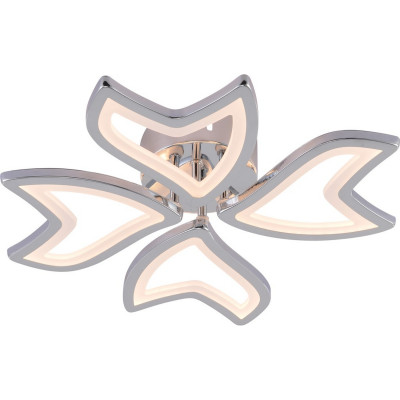 Люстра светодиодная 4 плафона 42,5*8,5 см 80Вт 4080LM 36м2 3 цвета пластик пульт хром Baizheng