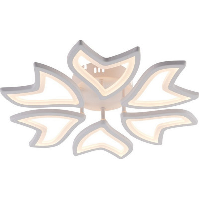 Люстра светодиодная 6 плафонов 49,5*7,5см 120Вт 5400LM 50м2 3 цвета пульт белый Baizheng