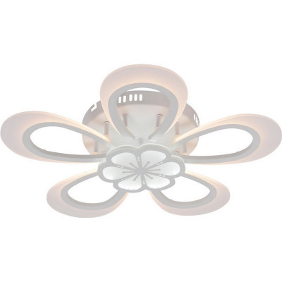 Люстра светодиодная 6 плафонов 58,5*12см 90Вт 4050LM 40м2 3 цвета пластик пульт белый Baizheng