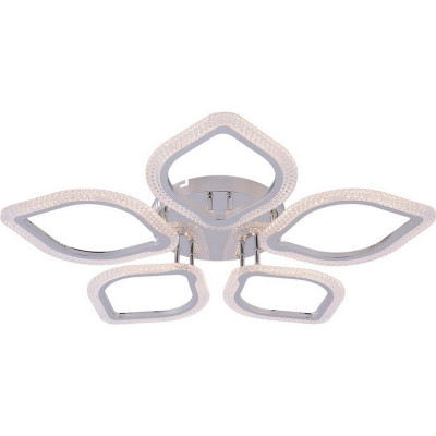 Люстра светодиодная 5 плафонов 77,5*9см 112Вт 5712LM 50м2 3 цвета пластик пульт хром Baizheng Люстра светодиодная 5 плафонов 77,5*9см 112Вт 5712LM 50м2 3 цвета пластик пульт хром Baizheng