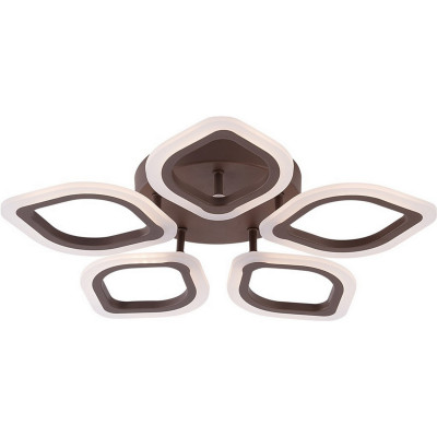 Люстра светодиодная 5 плафонов 54*8 см 60Вт 1800LM 25м2 3 цвета пластик пульт кофе Baizheng