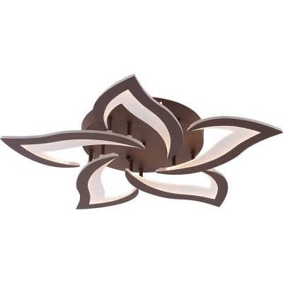 Люстра светодиодная 5 плафонов 67,5*7,5см 90Вт 2700LM 40м2 3 цвета пластик пульт кофе Baizheng