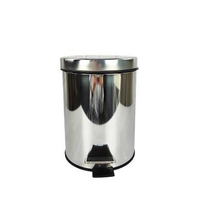 Ведро нержавеющая сталь для мусора 5 л 27х20,5х28 см круглое с педалью с вкладышем стальной Baizheng Ведро нержавеющая сталь для мусора 5 л 27х20,5х28 см круглое с педалью с вкладышем стальной Baizheng