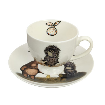 Набор фарфоровый чайный 2 предметов 440 мл под упак NB209CS-B Ежик в тумане Коралл