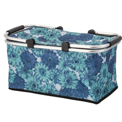 Термосумка складная с алюминиевым каркасом 48х27х24 см с принтом синие цветы CB-7046-2 Ecos