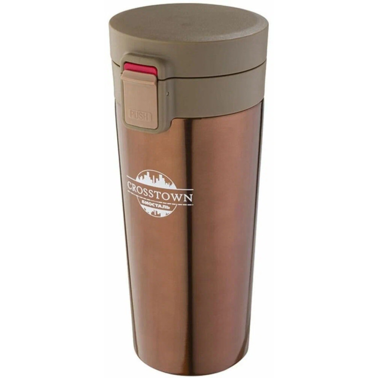 Фото Термокружка нержавеющая сталь  0,4 л кнопка-предохранитель античная бронза Crosstown Биосталь