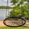 Мини снимок Кресло-качели плетеное подвесное 100 см нагрузка до 120 кг черный Baizheng