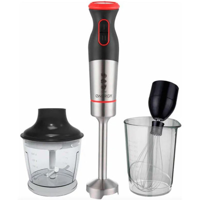 Блендерный набор 1200 Вт погружная нерж сталь чаша пласт 0,5 л 2 скор черно-кра EN-141 Energy