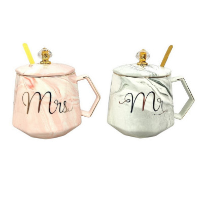 Набор фарфоровый чайный 4 пр 350 мл ложка под упак 7675 Коралл