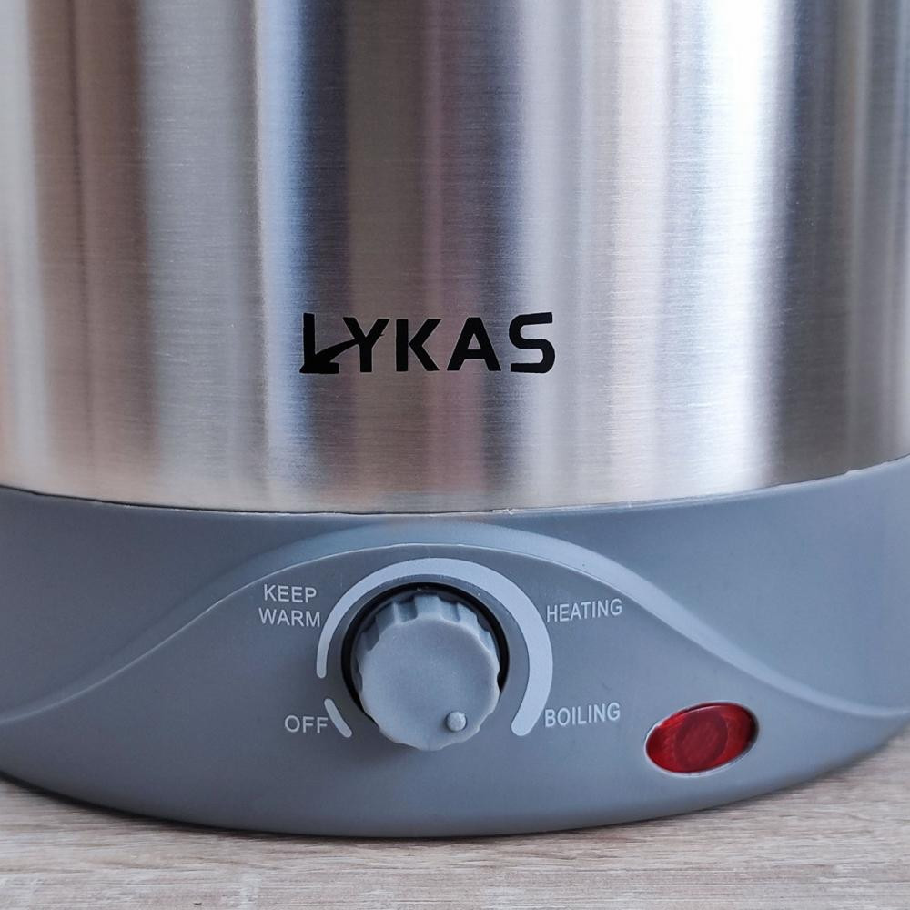Чайник металлический электрический 1,8 л + пароварка 1,5 л 1.85 кВт серый Lykas