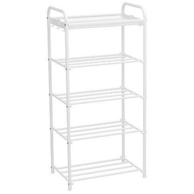Подставка металлическая для обуви 5-ти ярусная 45,5х30х95 см белый Альфа 15 ЗМИ Подставка металлическая для обуви 5-ти ярусная 45,5х30х95 см белый Альфа 15 ЗМИ