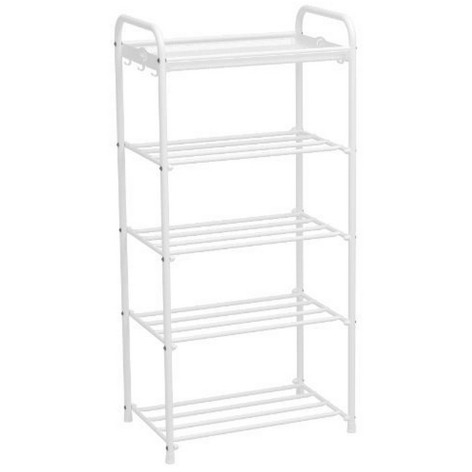 Подставка металлическая для обуви 5-ти ярусная 45,5х30х95 см белый Альфа 15 ЗМИ