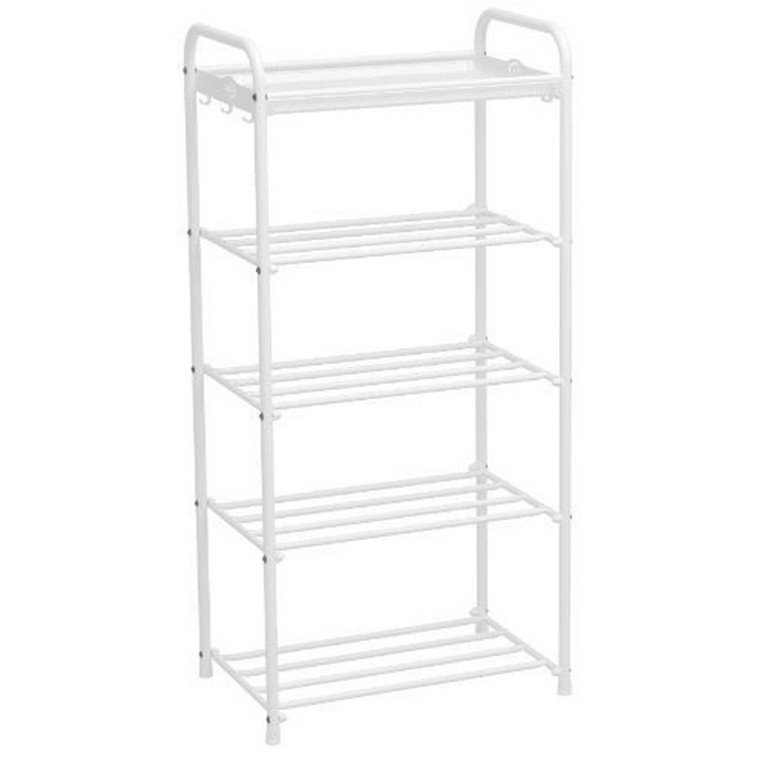 Подставка металлическая для обуви 5-ти ярусная 45,5х30х95 см белый Альфа 15 ЗМИ