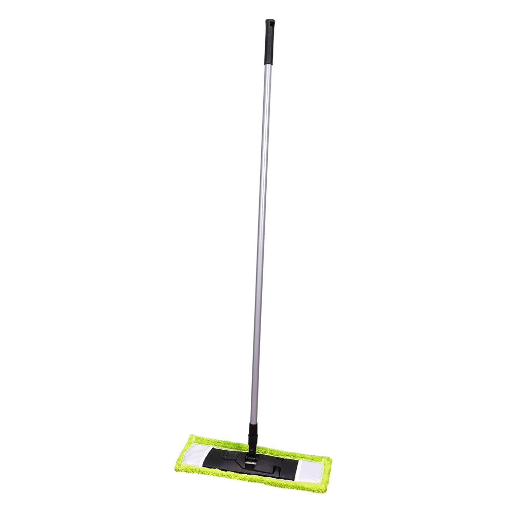 Швабра металлическая 110 см насадка микрофибра 43х13 см черно-зеленый Mop Clean Рыжий кот