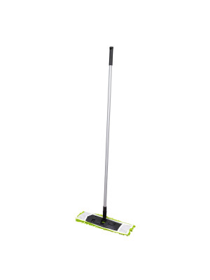 Швабра металлическая 110 см насадка микрофибра 41*12 см лапша черно-зелен Mop Clean Рыжий кот