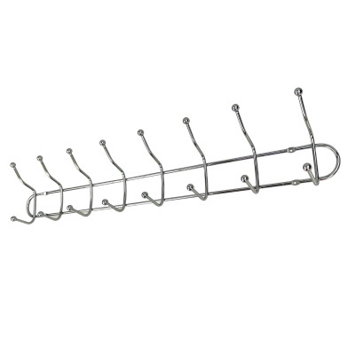 Вешалка металлическая настенная 670*120*60 мм 8 крючков 5 мм BZ-485 Baizheng