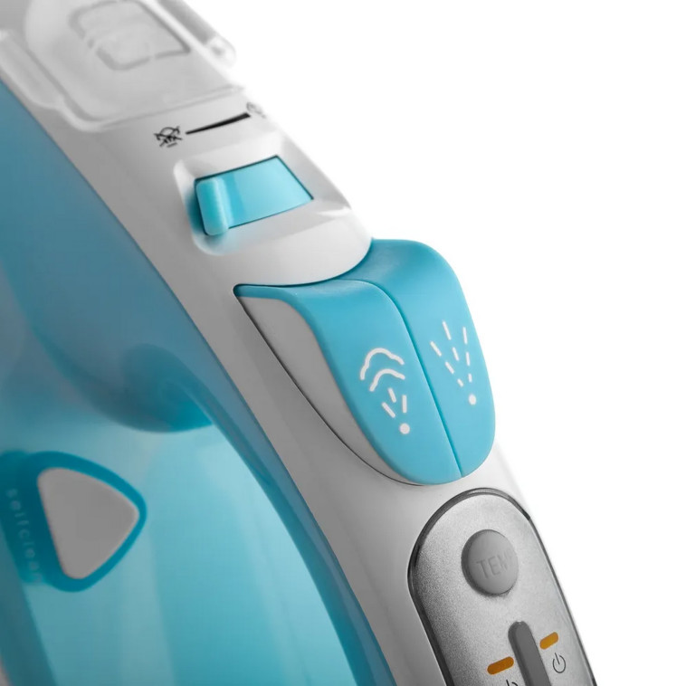 Рисунок Утюг 2,6 кВт керамическая подошва цифровой индикатор вертикальное отпаривание самоочистка голубой Brayer