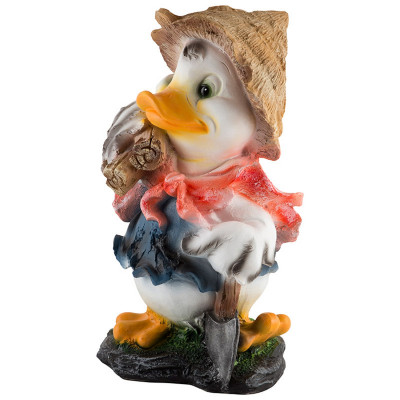 Фигурка полистоун садовая 38 см Утенок в шляпе с топором Park