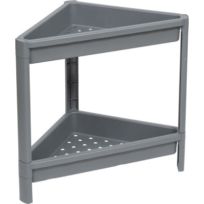 Этажерка пластиковая угловая 2-х ярусная серый Vikea Violet