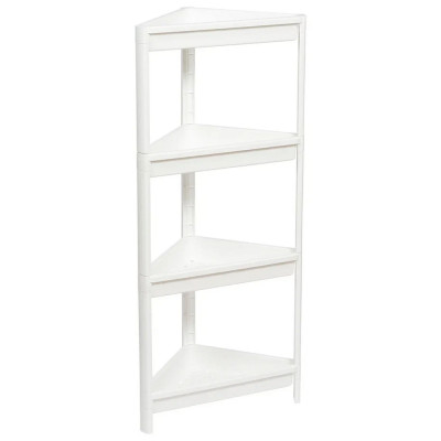 Этажерка пластиковая угловая 4-х ярусная  белый Vikea Violet