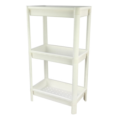 Этажерка пластиковая широкая 3-х ярусная белый 390х234х707  Vikea Violet