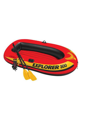 Лодка надувная 211*117*41см до 186кг весла насос Explorer  Intex
