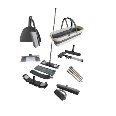 Набор пластиковый для уборки №18 комплект 13 предметов Графит Baizheng Набор пластиковый для уборки №18 комплект 13 предметов Графит Baizheng