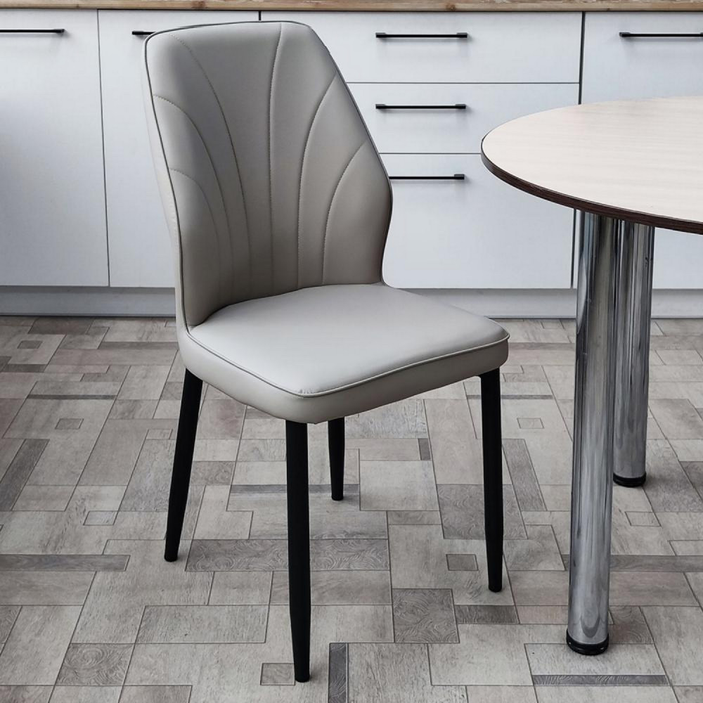 Стул металлический Baizheng BZ-103 87×44×45 см, искусственная кожа, светло-серый, до 150 кг