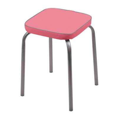 Табурет металлический 510х510х470 мм с мягким сиденьем пепельная роза ФАБРИК 3 Nika