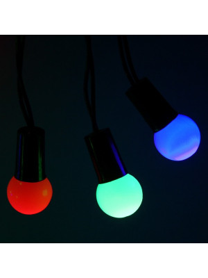 Гирлянда светодиодная 5 м 40 ламп LED авторежим IP 20 RG RB Матовый шар Серпантин
