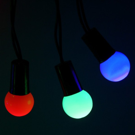 Гирлянда светодиодная 5 м 40 ламп LED авторежим IP 20 RG RB Матовый шар Серпантин