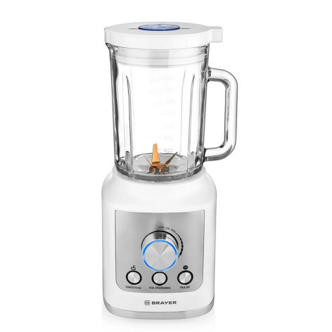 Блендер стационарный  1600 Вт кувшин стекл 1,8 л плавная регулир 3 режима 6 ножей бел Brayer
