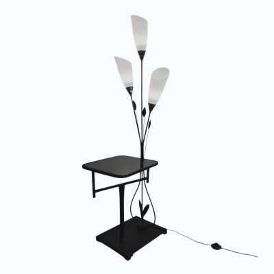 Торшер 3 плафона 160х50х40см Е27 60Вт 12м2 со столиком плафон стекло черный Baizheng Торшер 3 плафона 160х50х40см Е27 60Вт 12м2 со столиком плафон стекло черный Baizheng