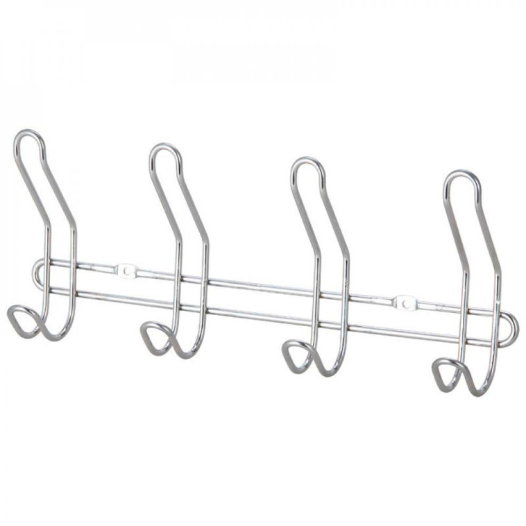 Вешалка металлическая настенная 31,5х13х5 см 4 крючка хром W4048 Рыжий Кот