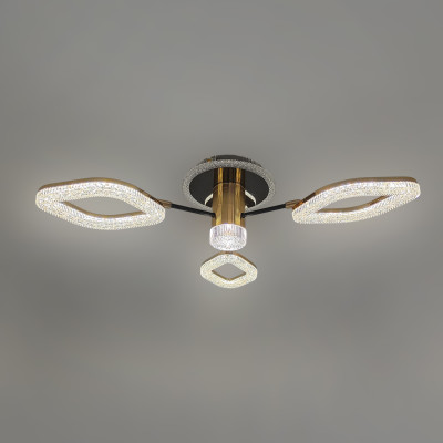 Люстра светодиодная 3 плафона 80*19 см 70Вт 8750LM 20м2 3 цвета прилож пульт черный Baizheng Люстра светодиодная 3 плафона 80*19 см 70Вт 8750LM 20м2 3 цвета прилож пульт черный Baizheng