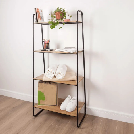 Стеллаж металлический 4-х ярусный 65х38,5х147 см черный Скандинавия 24 ЗМИ